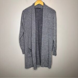 Esperanza heathered gray knit open cardigan